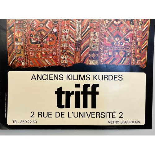 307 - Parisian exhibition poster for Antique Kurdish Kilim rugs, 72 cm x 41 cm.

This lot is available for... 