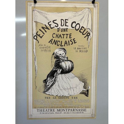 311 - 1970’s theatre poster for a Parisian production of The Heartache of an English Cat, 65.5cm x 35.5 cm... 