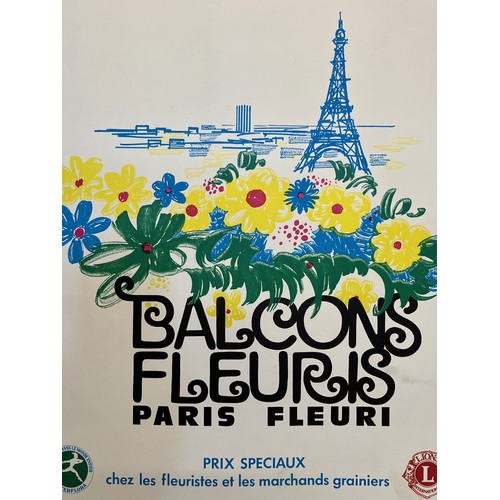 316 - Paris tourist office advertising poster, Flowering Balconies 1977, 60 cm x 40 cm.

This lot is avail... 