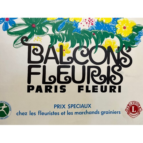 316 - Paris tourist office advertising poster, Flowering Balconies 1977, 60 cm x 40 cm.

This lot is avail... 