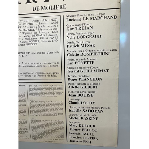 318 - Dramatic 1970’s French theatre poster, Moliere, 70 cm x 49 cm.

This lot is available for in-house s... 