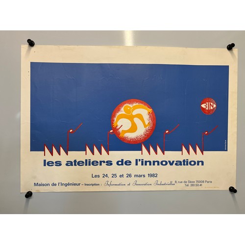 319 - 1982 Parisian promotional poster for The Workshops of Innovation. 60 cm x 40 cm.

This lot is availa... 