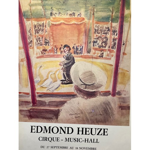 330 - Poster for exhibition on Circus and Music Hall inspired paintings by Edmond Heuze, 74 cm x 52 cm.

T... 