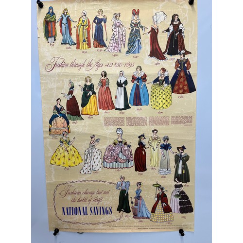 342 - Fashion through the Ages, a 1970's Nation Savings poster.

This lot is available for in-house shippi... 