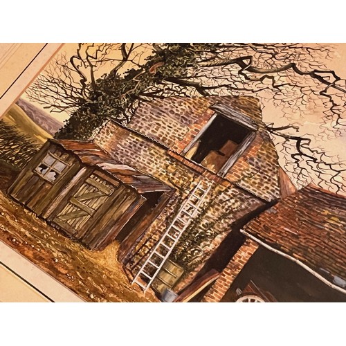 499 - Framed watercolour painting of farm building’s by Alan Robbins

This lot is available for in-house s... 