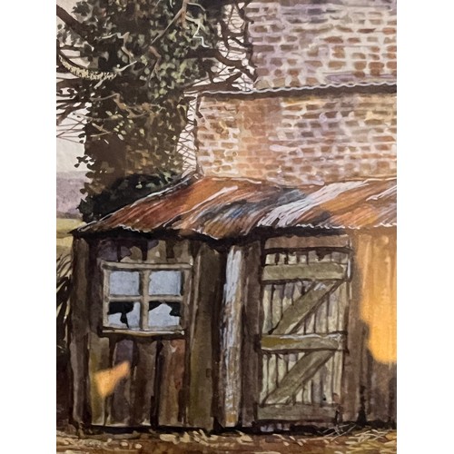 499 - Framed watercolour painting of farm building’s by Alan Robbins

This lot is available for in-house s... 