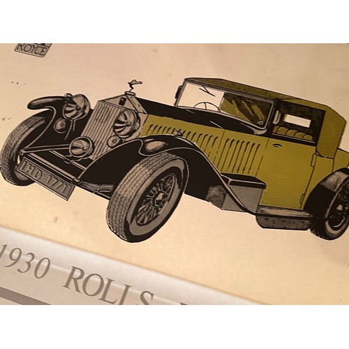 502 - Framed wall mirror decorated with an illustration of a 1930 Rolls Royce.

This lot is available for ... 