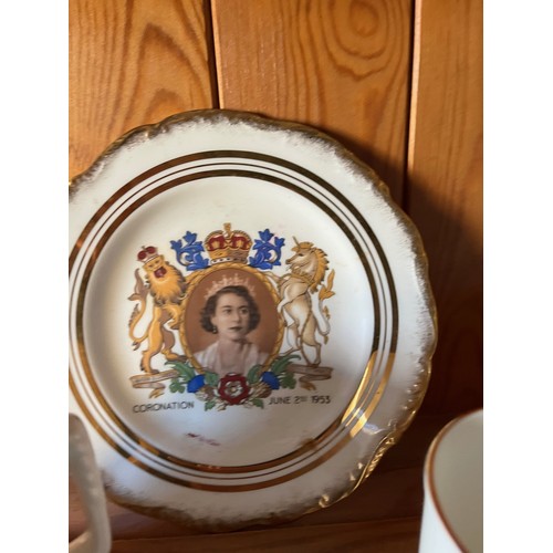 505 - Royal memorabilia, Coronation themed china for Queen Elizabeth and cup for King George and Queen Mar... 