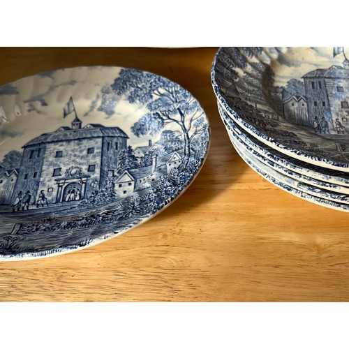 513 - Collection of table wares decorated with architectural illustrations.

This lot is available for in-... 