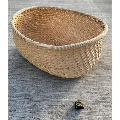 344 - A massive wicker storage basket, 91 cm x 107 cm x 53 cm deep, make a great dog bed.

This lot is col... 