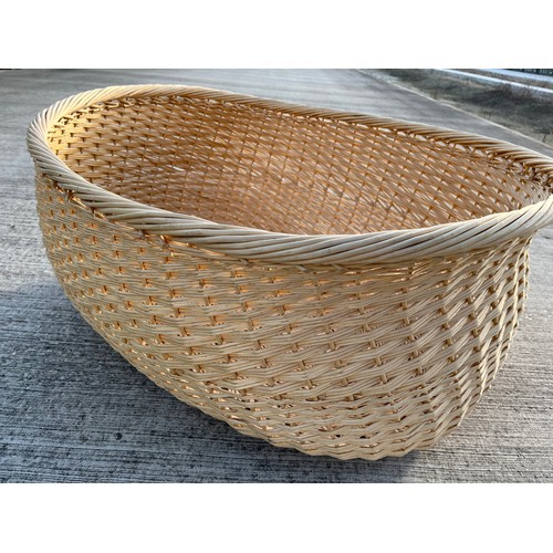 344 - A massive wicker storage basket, 91 cm x 107 cm x 53 cm deep, make a great dog bed.

This lot is col... 