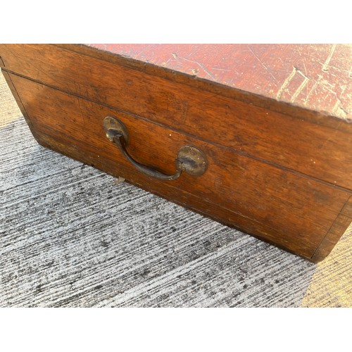 363 - C19th oak silver chest, 72 cm x 50 cm x 23 cm deep.

This lot is collection only