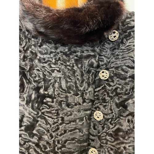 376 - Ladies full length fur coat, marked for south west African lamb, Swiss furriers mark.

This lot is a... 