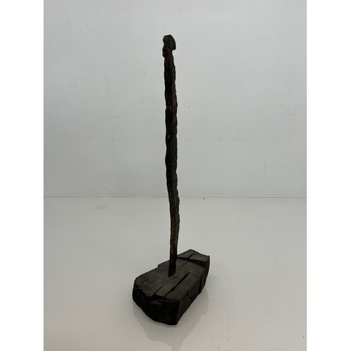 4 - C20th British Art, Christine Fox 1922 – 2012, a bronze figural sculpture on a bog oak base, 37 cm hi... 