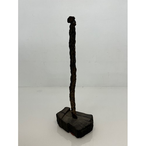 4 - C20th British Art, Christine Fox 1922 – 2012, a bronze figural sculpture on a bog oak base, 37 cm hi... 