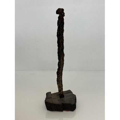 4 - C20th British Art, Christine Fox 1922 – 2012, a bronze figural sculpture on a bog oak base, 37 cm hi... 