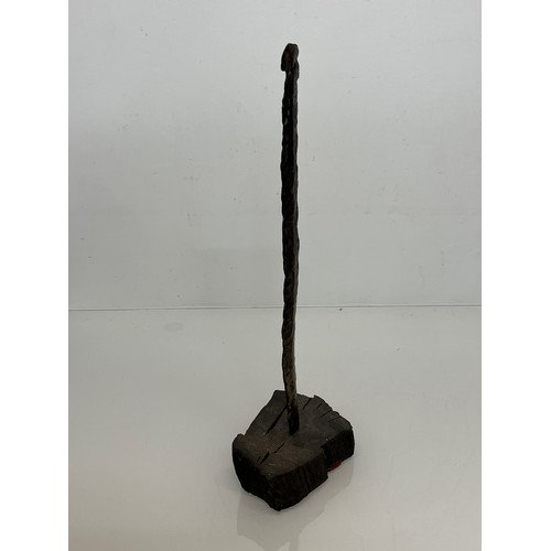 4 - C20th British Art, Christine Fox 1922 – 2012, a bronze figural sculpture on a bog oak base, 37 cm hi... 