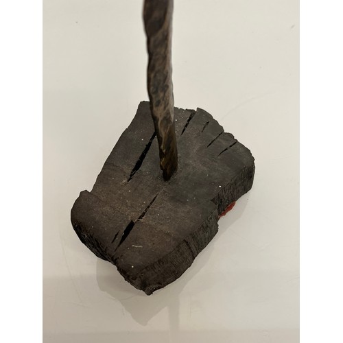 4 - C20th British Art, Christine Fox 1922 – 2012, a bronze figural sculpture on a bog oak base, 37 cm hi... 