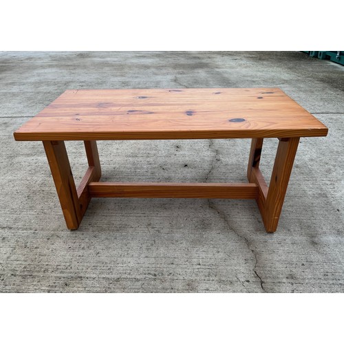 12 - Mid century furniture, a pine side table by Habitat. 99cm x 52 cm x 46 cm high.

This lot is collect... 