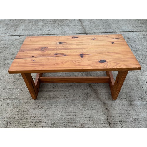 12 - Mid century furniture, a pine side table by Habitat. 99cm x 52 cm x 46 cm high.

This lot is collect... 