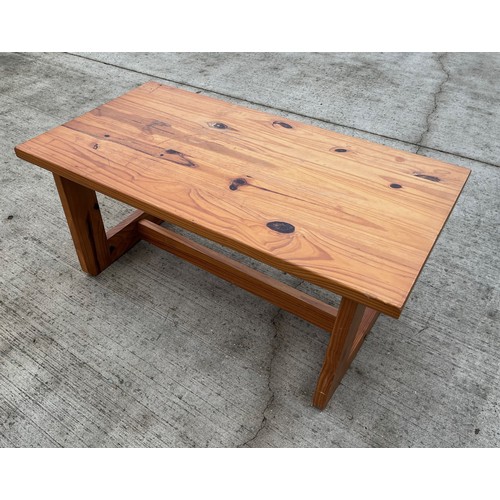 12 - Mid century furniture, a pine side table by Habitat. 99cm x 52 cm x 46 cm high.

This lot is collect... 