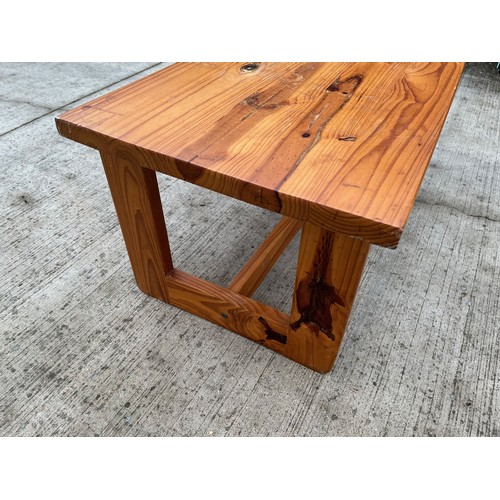 12 - Mid century furniture, a pine side table by Habitat. 99cm x 52 cm x 46 cm high.

This lot is collect... 