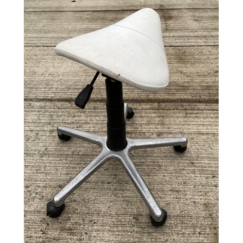 14 - Mid century furniture, a saddle style stool.

This lot is collection only