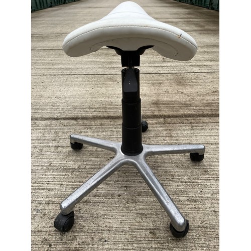 14 - Mid century furniture, a saddle style stool.

This lot is collection only