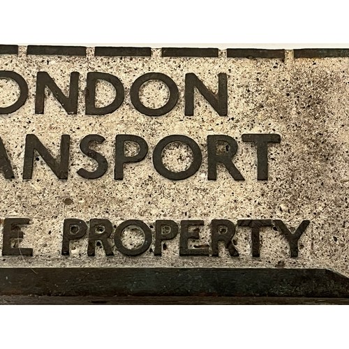 19 - Railwayana, a cast brass tile / brick insert for London Transport.

This lot is available for in-hou... 