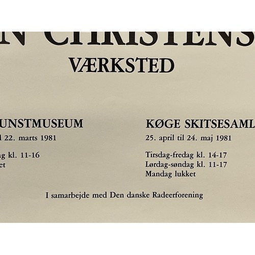 32 - Mid Century furnishing, a Danish exhibition poster. 42 cm x 62 cm.

This lot is available for in-hou... 