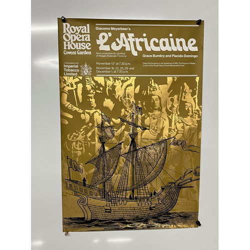 40 - Mid Century furnishing, classic 1978 Royal Opera House Covent Garden poster for L’Africane.

This lo... 