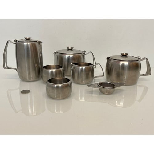 74 - Mid century stainless steel tea wares marked for Old Hall range.

This lot is available for in-house... 