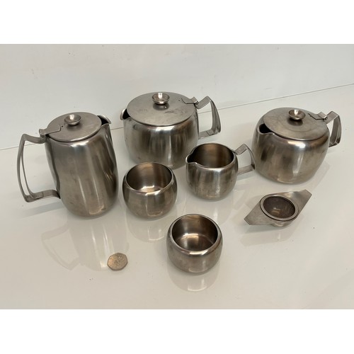 74 - Mid century stainless steel tea wares marked for Old Hall range.

This lot is available for in-house... 