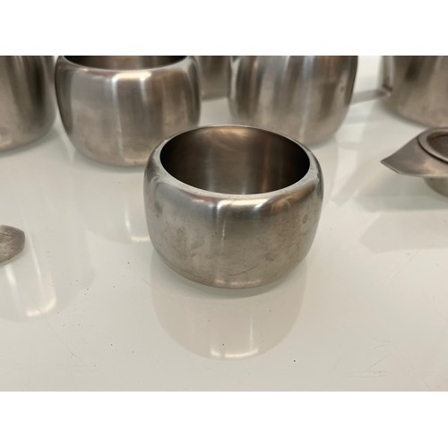 74 - Mid century stainless steel tea wares marked for Old Hall range.

This lot is available for in-house... 