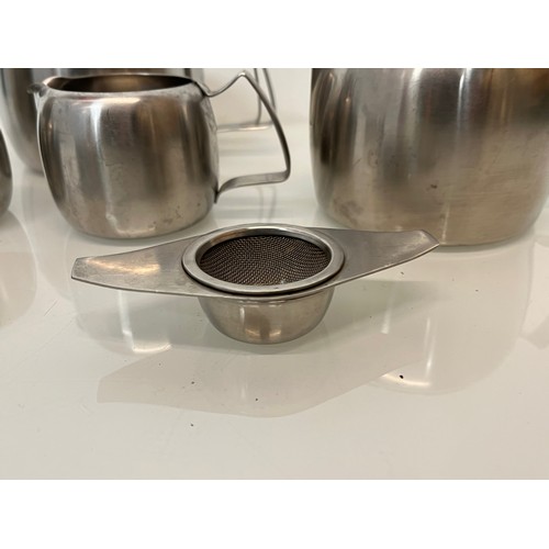 74 - Mid century stainless steel tea wares marked for Old Hall range.

This lot is available for in-house... 