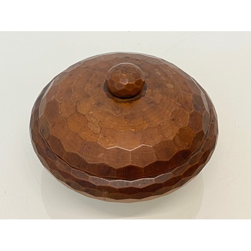 76 - Art Deco treen bowl, surface is made of hexagonal facets and has a lovely patina.

This lot is avail... 