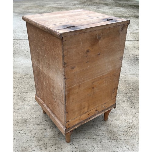 90 - Pine storage unit with two faux drawers and hinged lid, 51cm x 49 cm x 85 cm high.

This lot is coll... 