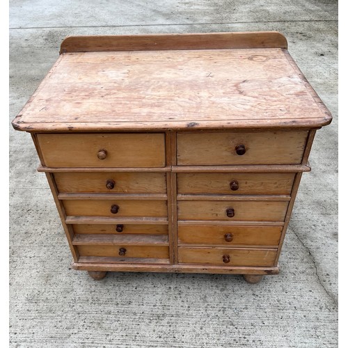 91 - Pine storage chest with 10 drawers, 90 cm x 60 cm x 79 cm high.

This lot is collection only