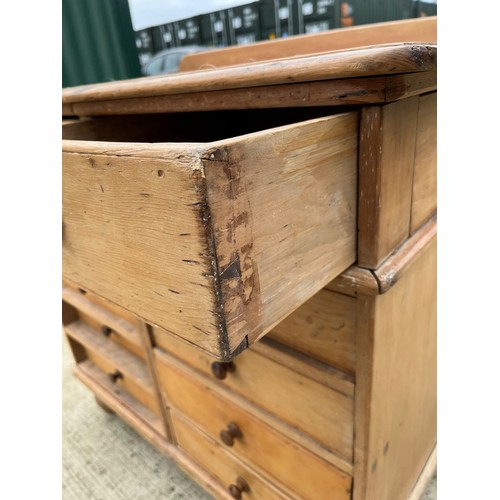 91 - Pine storage chest with 10 drawers, 90 cm x 60 cm x 79 cm high.

This lot is collection only