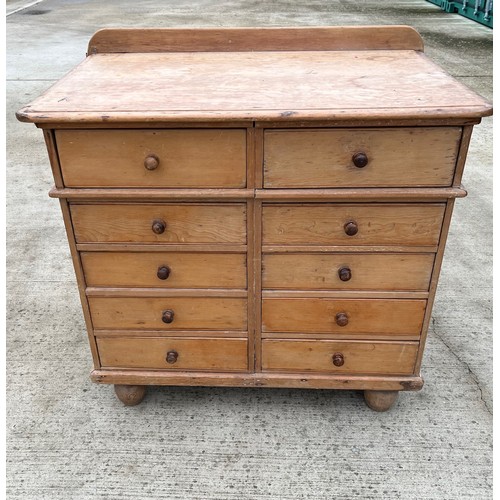 91 - Pine storage chest with 10 drawers, 90 cm x 60 cm x 79 cm high.

This lot is collection only