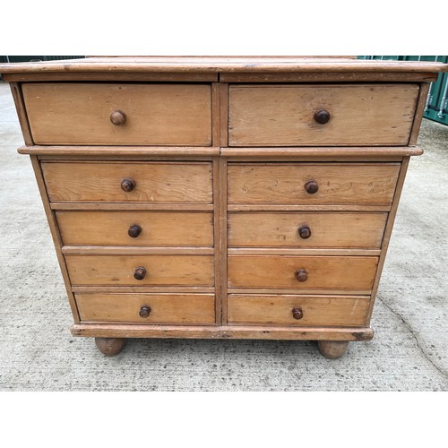 91 - Pine storage chest with 10 drawers, 90 cm x 60 cm x 79 cm high.

This lot is collection only