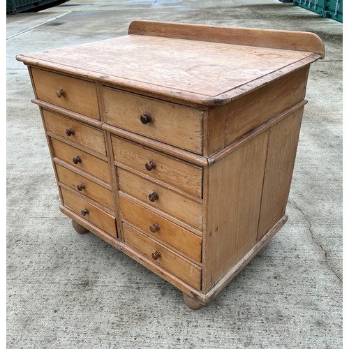 91 - Pine storage chest with 10 drawers, 90 cm x 60 cm x 79 cm high.

This lot is collection only