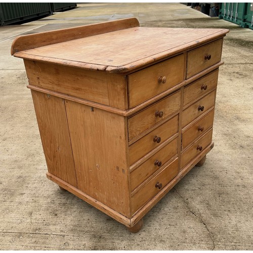 91 - Pine storage chest with 10 drawers, 90 cm x 60 cm x 79 cm high.

This lot is collection only