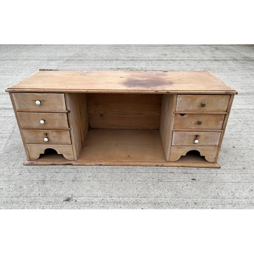 94 - Pine storage unit with six drawers, 71cm x 27 cm x 29 cm high.

This lot is collection only