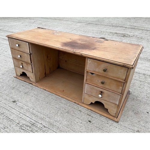 94 - Pine storage unit with six drawers, 71cm x 27 cm x 29 cm high.

This lot is collection only