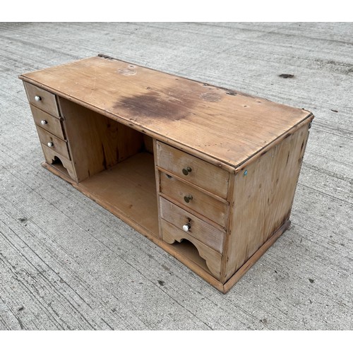 94 - Pine storage unit with six drawers, 71cm x 27 cm x 29 cm high.

This lot is collection only