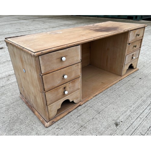 94 - Pine storage unit with six drawers, 71cm x 27 cm x 29 cm high.

This lot is collection only