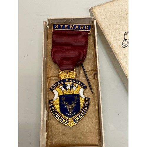 103 - Masonic Order Medal for a Steward, boxed.

This lot is available for in-house shipping