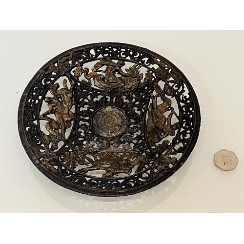 127 - Victorian cast iron bowl decorated with classical figures.

This lot is available for in-house shipp... 