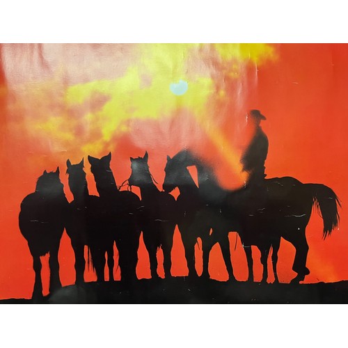 527 - Mid Century furnishing, classic 1970’s horse poster titled Lonley Ride. 

This lot is available for ... 